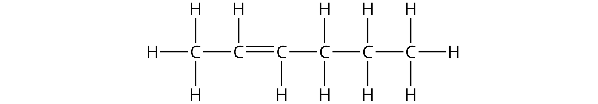 Wzór grupowy heks-2-enu to H3C wiązanie grupa CH wiązanie podwójne grupa CH wiązanie grupa CH2 wiązanie grupa CH2 wiązanie grupa CH3.