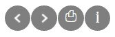 Zdjęcie przedstawia cztery ikony. Dolny panel strzałki – przesunięcie zdjęcia lewo, prawo ikona drukarki – możliwość wydrukowania zdjęcia i informacji ikona "i" – rozwinięcie dodatkowych informacji 