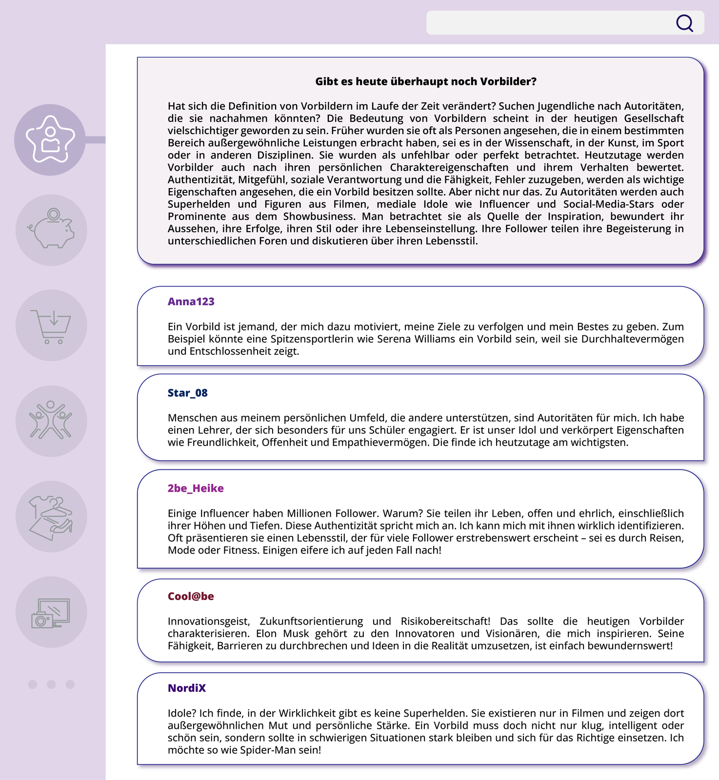 Ilustracja przedstawia wpisy na forum internetowym. opis grafiki znajduje się w transkrypcie.