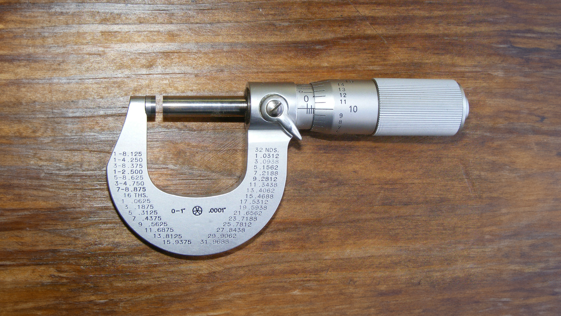 Grafika przedstawia mikrometr. Jest to narzędzie służące do precyzyjnych pomiarów. W dolnej części posiada śrubę/pokrętło służące do regulacji średnicy pomiarowej górnej części.