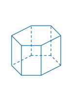 Ilustracja przedstawia graniastosłup prosty, który ma w podstawie sześciokąt.