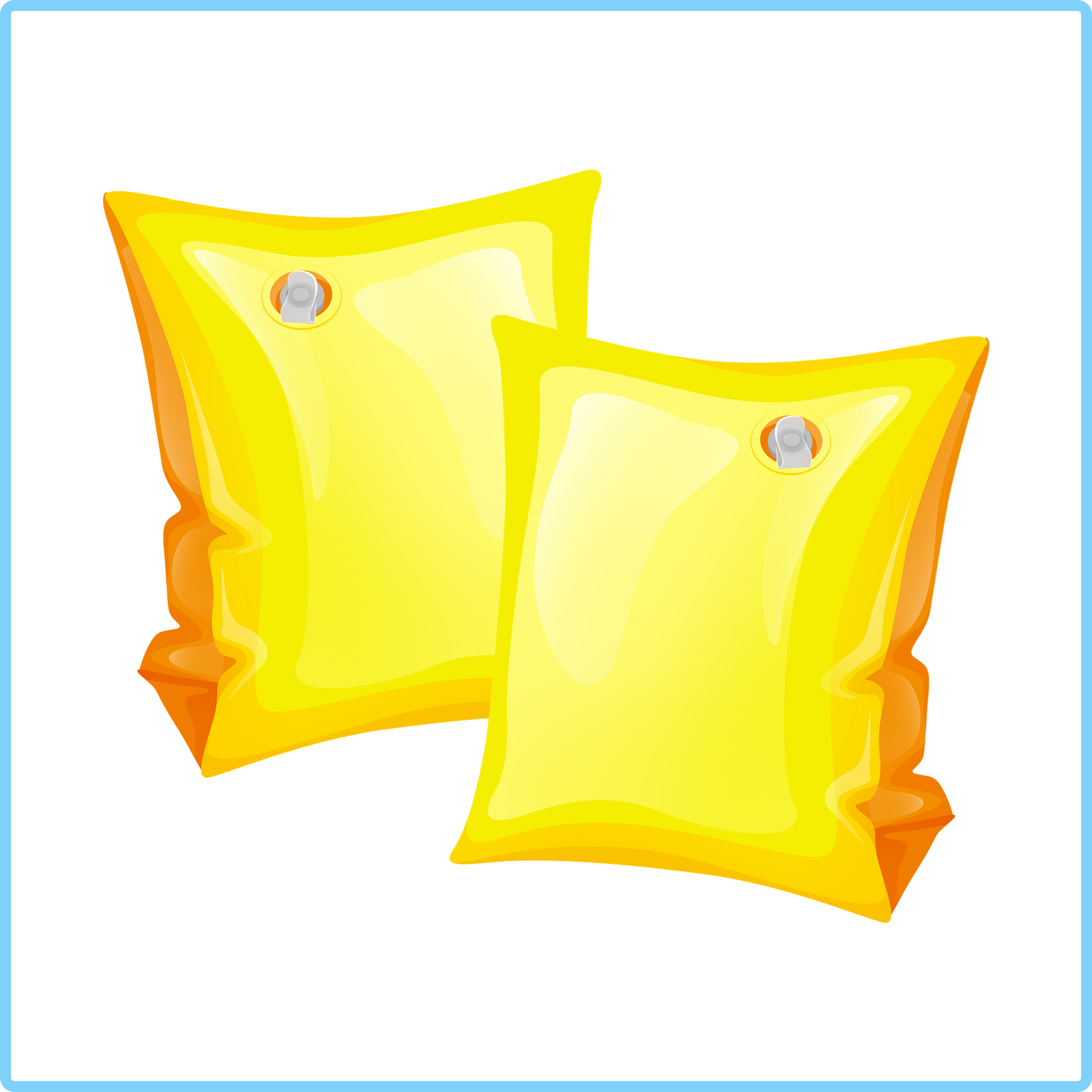 Ilustracja przedstawia poduszki do pływania.