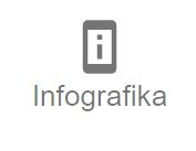 Rysunek przedstawia ikonę infografiki, czyli ramkę prostokąta z zaokrąglonymi rogami usytuowanego pionowo oraz literę i w jego wnętrzu wraz z napisem Infografika znajdującym się poniżej ikony. 