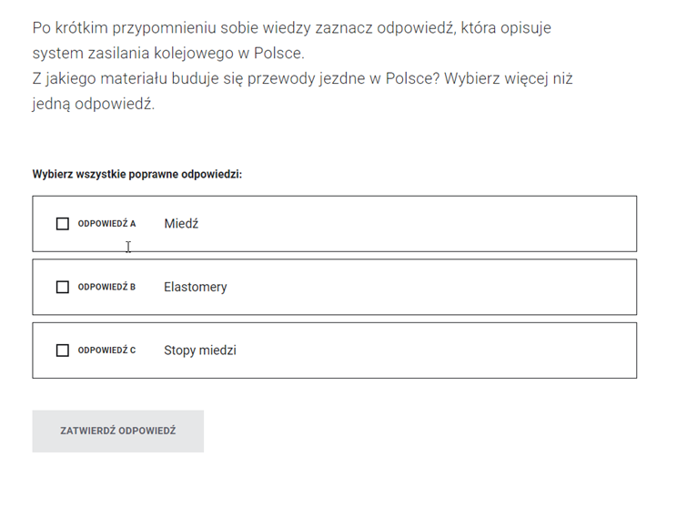 Ekran z przykładowym zadaniem w grze