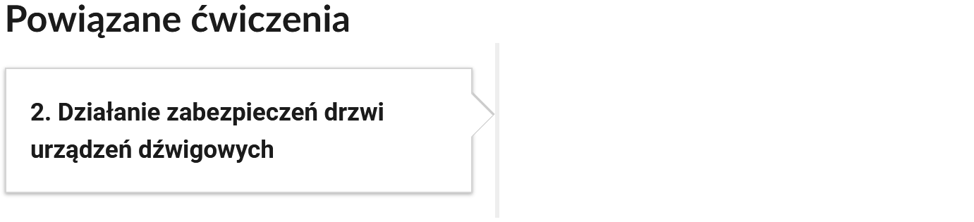 Ilustracja przedstawia widok przykładowego przycisku ćwiczeń powiązanego z danym multimedium. Przycisk ma formę prostokątnego panelu. Panel posiada numer oraz tytuł, który nawiązuje do zawartego w nim zadania.