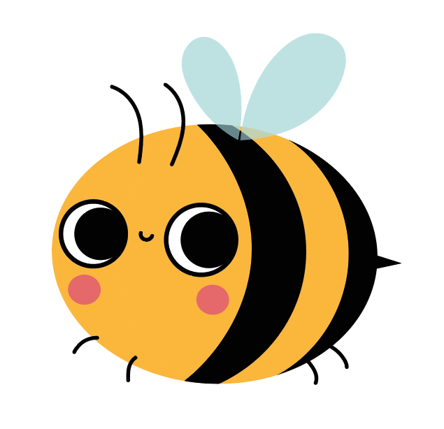Ilustracja przedstawia drugą, nieco większą pszczołę, odwróconą w lewo.