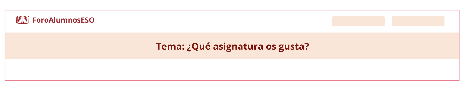 Grafika zatytułowana Tema:¿Qué asignatura os gusta?. Dodatkowo w lewym, górnym rogu grafiki znajduje się mini ikonka otwartej książki i obok napis ForoAlumnosESO.
