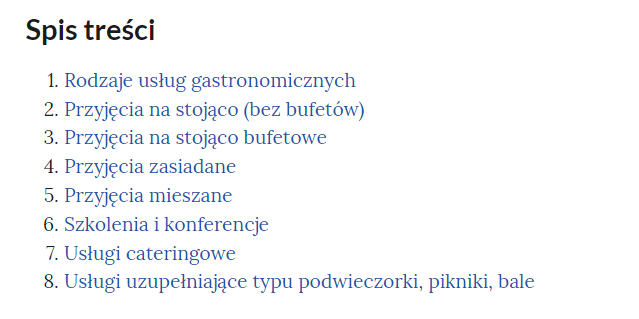 Grafika przedstawia widok spisu treści sekwencji filmowych.