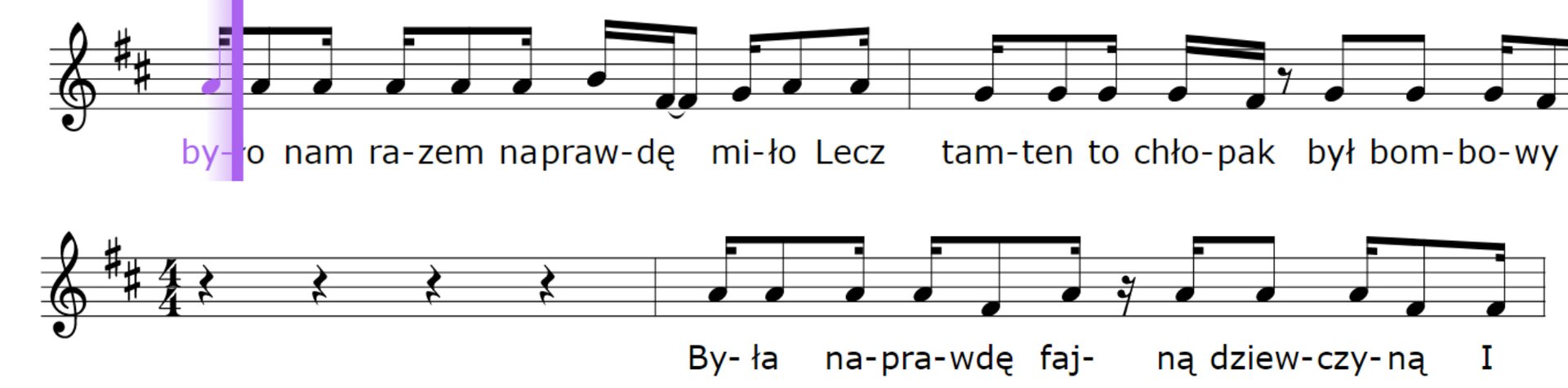 Ilustracja przedstawia fragment partytury utworu.