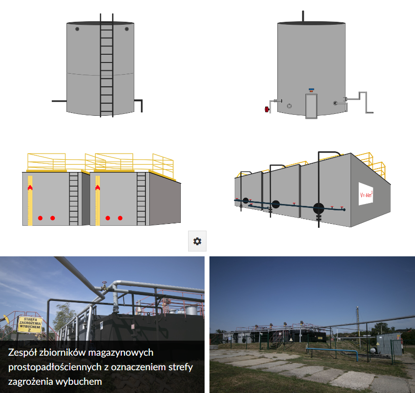 Zdjęcie przedstawia przykładową galerię zdjęć w formie siatki. Zdjęcia są umieszczone obok siebie. U dołu jednego z nich widoczny jest czarny pasek, na którym wyświetlony jest opis tego zdjęcia.