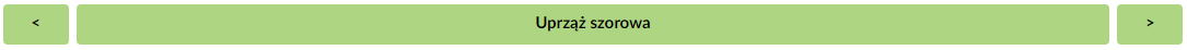 Grafika przedstawia umieszczony na górze atlasu interaktywnego pasek nawigacyjny. Składa się z umieszczonego na środku tytułu aktualnie wybranego katalogu: Uprząż szorowa. Po bokach znajdują się przyciski ze strzałkami. Z prawej strony umieszczono strzałkę ze zwrotem skierowanym w prawo, natomiast z lewej strony strzałkę ze zwrotem skierowanym w lewo. Przyciski te służą do przełączania się pomiędzy kolejnymi katalogami zawartymi w atlasie interaktywnym.