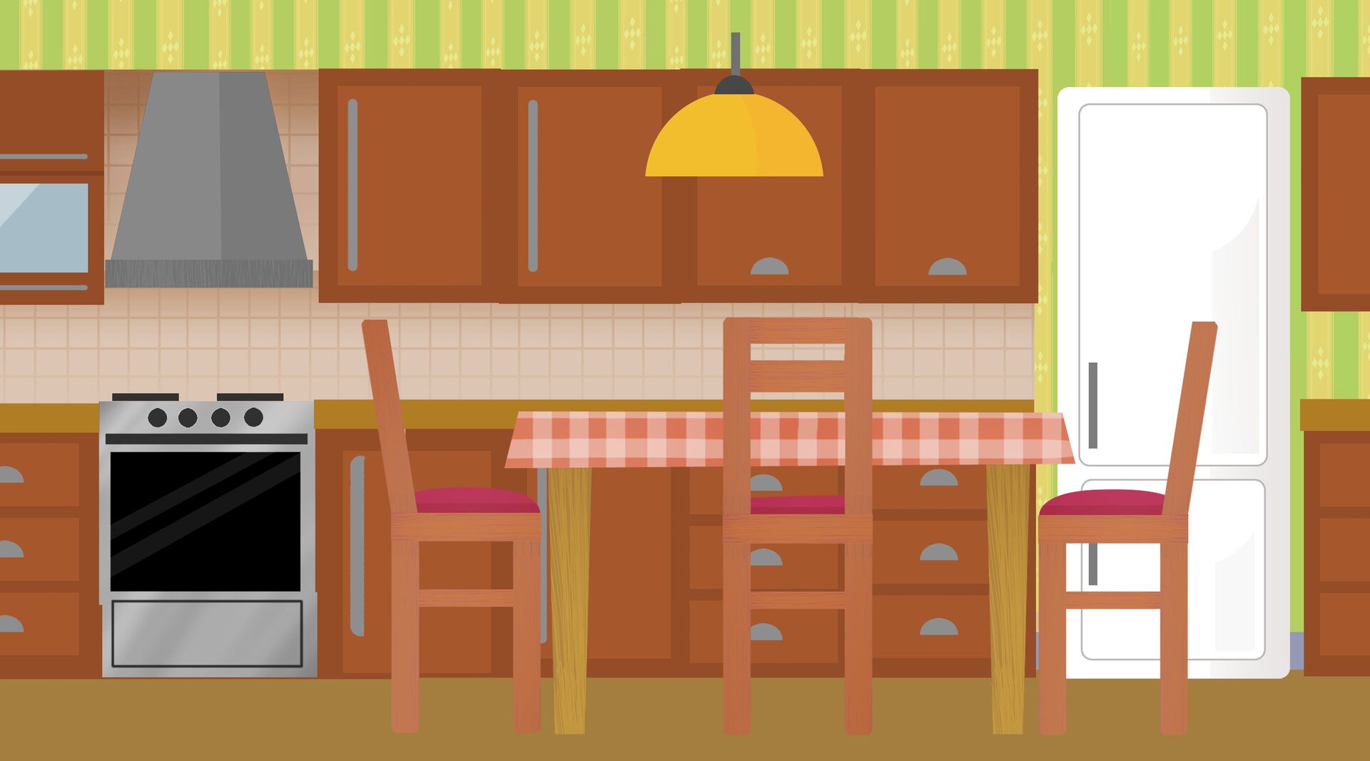 Ilustracja przedstawia kuchnię.