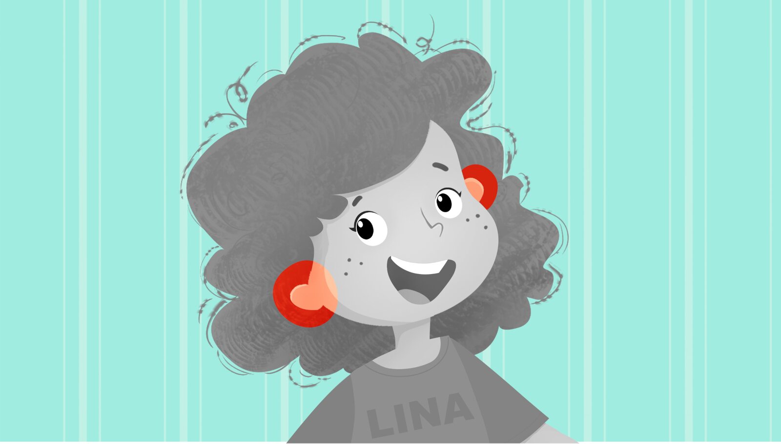 Ilustracja przedstawia twarz z zaznaczonymi uszami.