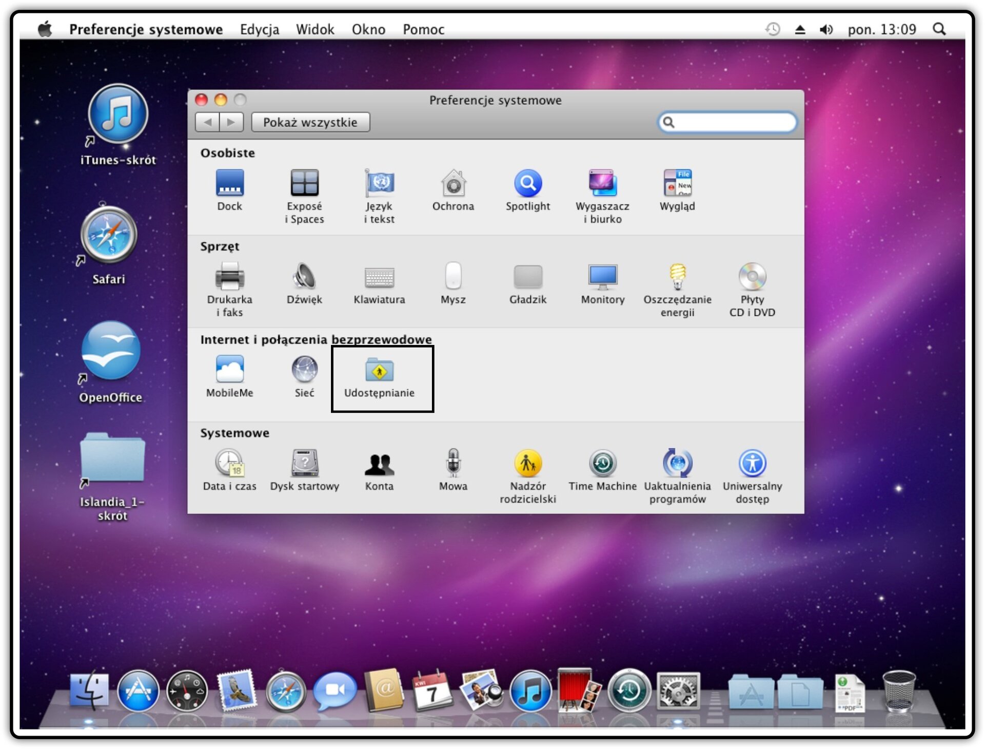 Ilustracja przedstawiająca: Krok 2 udostępniania plików w systemie Mac OS X