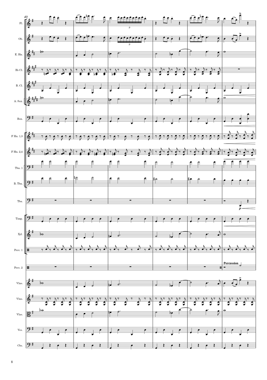 Ilustracja przedstawia stronę numer 8 z partytury „Taniec z szablami” Arama Chaczaturiana.