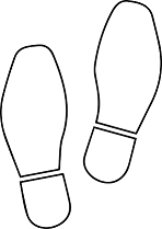 Ikona pozwalająca na przejście do innych pomieszczeń. Ma ona kształt śladów pary butów, które skierowane są ku górze ekranu.