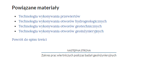 Przykładowy widok przycisku przenoszącego do następnej strony
