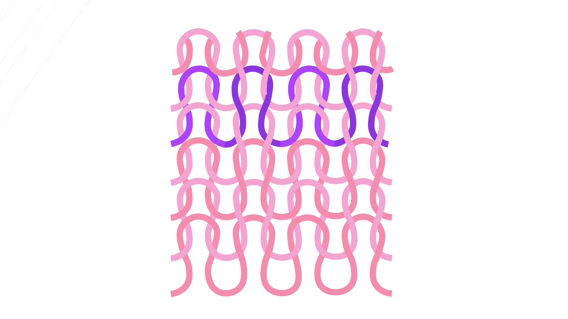 Schemat splotu dzianiny rządkowej o splocie dwuprawym
