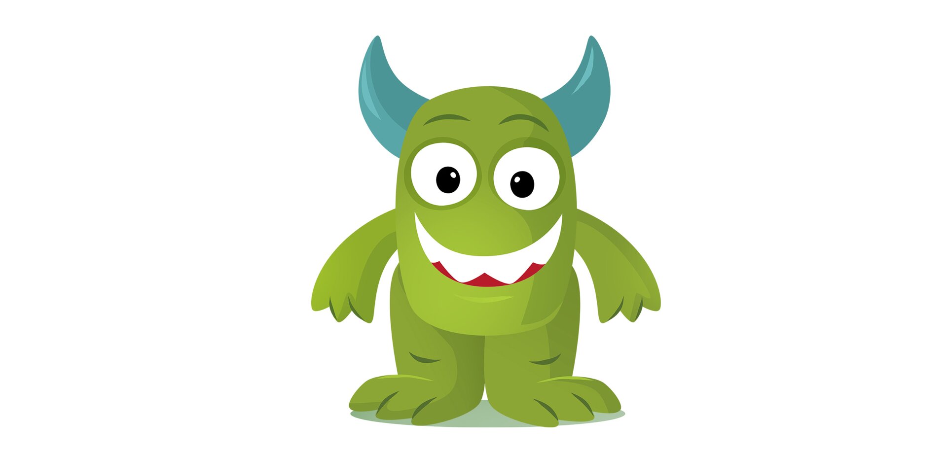 Ilustracja przedstawia zielonego potwora z rogami.