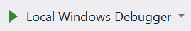 Zrzut ekranu przedstawia przycisk z napisem Local windows Debugger. Po lewej stronie znajduje się znak play, czyli grot strzałki skierowany w prawo.