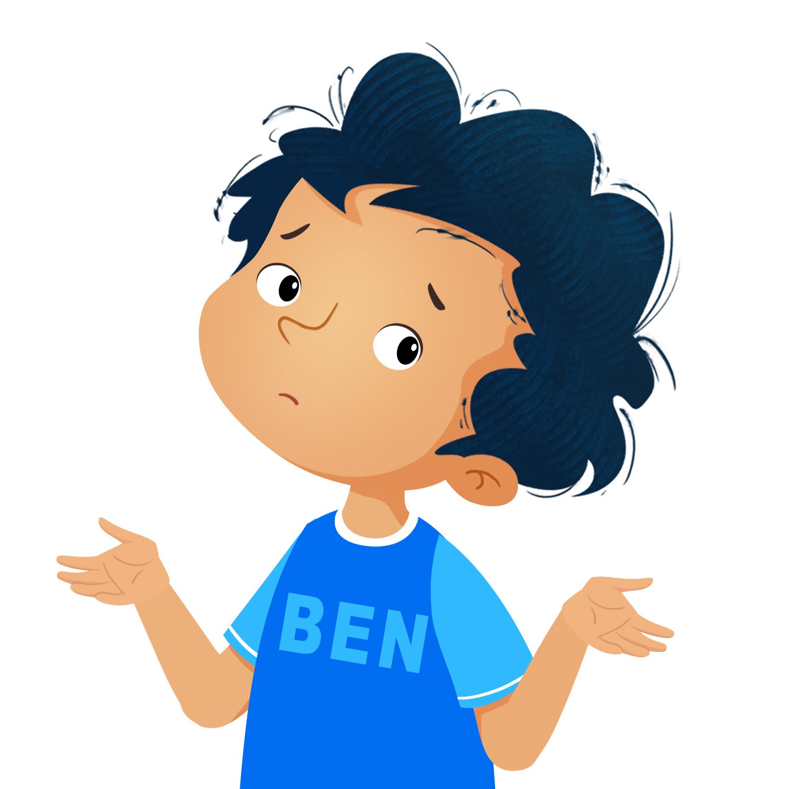 Ilustracja przedstawia chłopca, który rozkłada ręce.