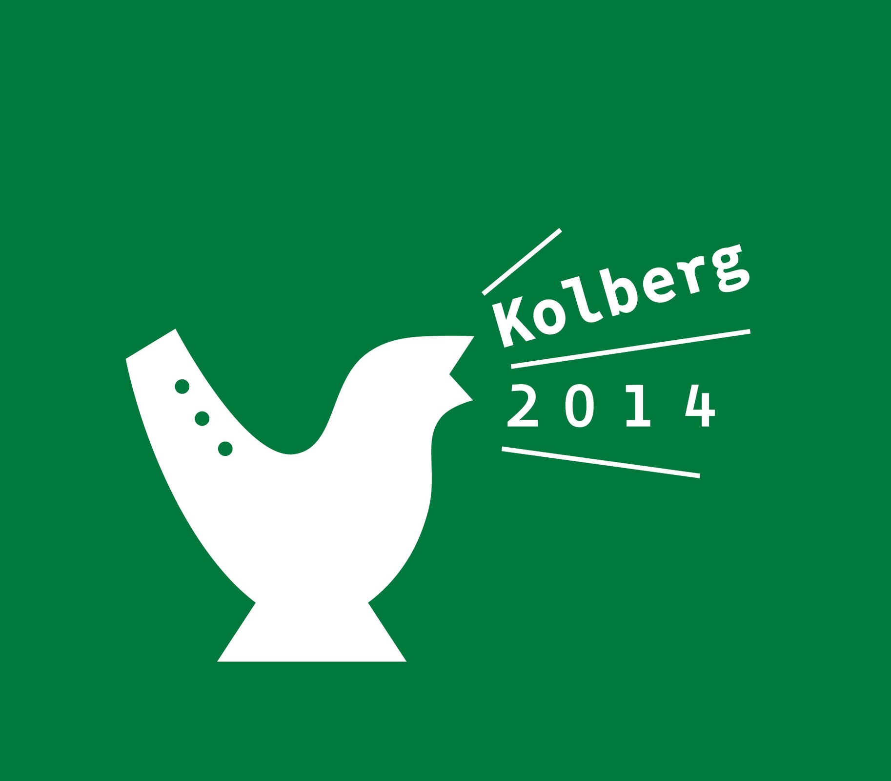 Ilustracja przedstawia logotyp roku Oskara Kolberga. Grafika przedstawia białego, glinianego ptaszka na zielonym tle z trzema zielonymi kropkami wzdłuż ogona. Jest to instrument muzyczny - gwizdek. Ptaszek wykrzykuje słowa "Kolberg 2014".