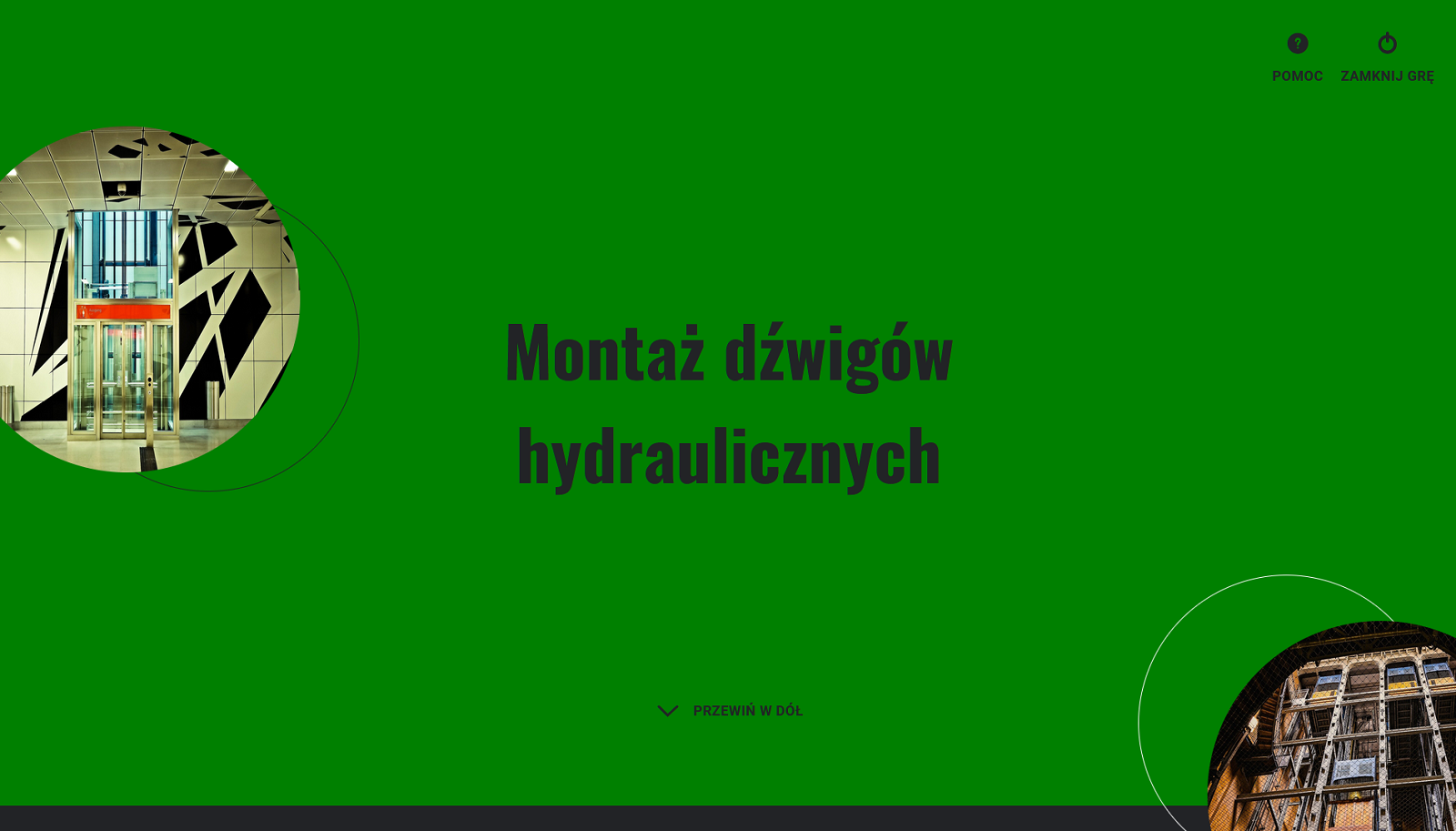 Widok na planszę z tytułem gry edukacyjnej.