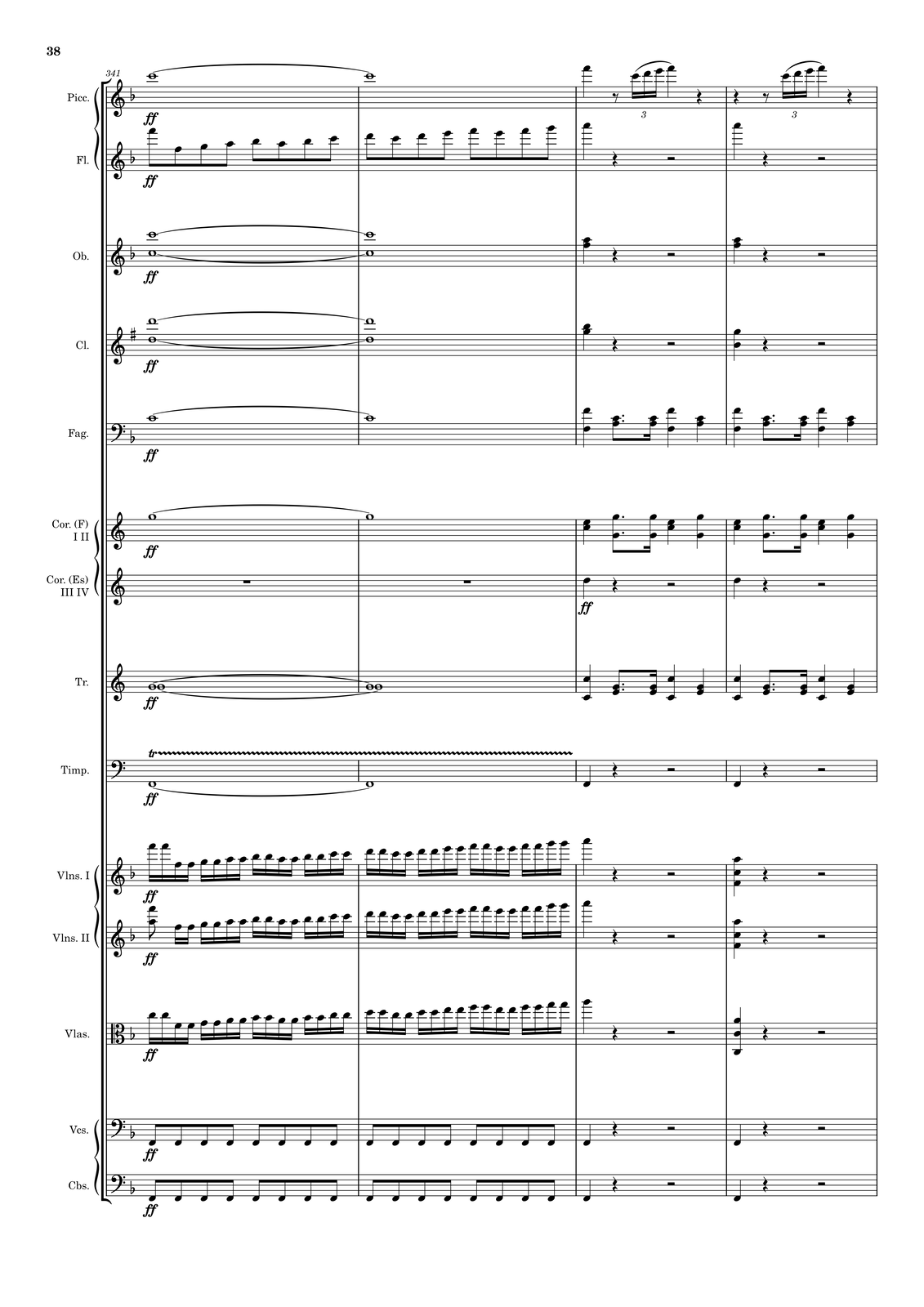 Ilustracja przedstawia stronę partytury utworu.