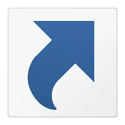 Symbol skrótu, zakręcona pod kątem strzałka wskazująca prawy górny róg. 