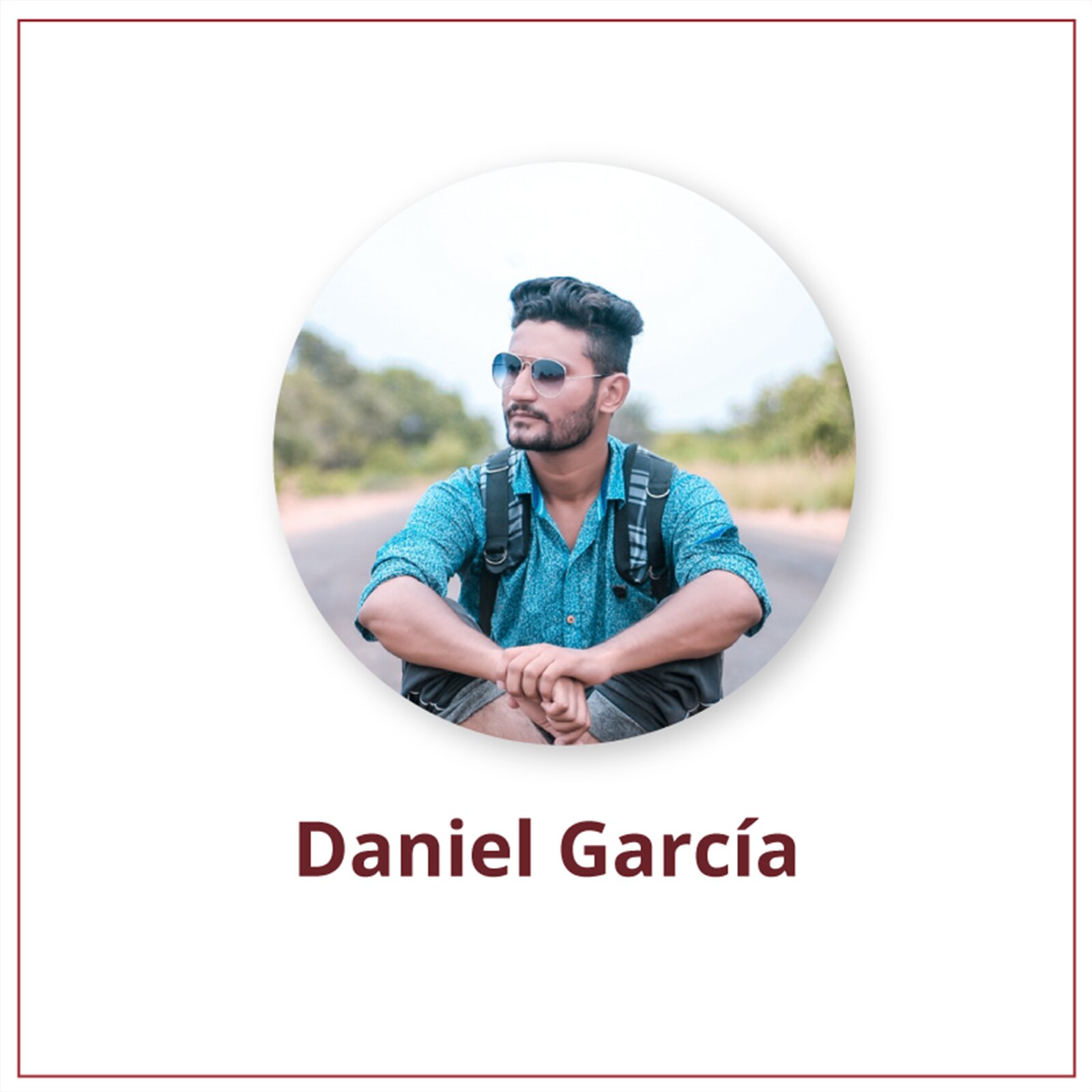 Ilustracja przedstawia mężczyznę w okularach przeciwsłonecznych oraz ciemnych, krótkich włosach z zarostem na twarzy. Zdjęcie podpisane jest Daniel García.