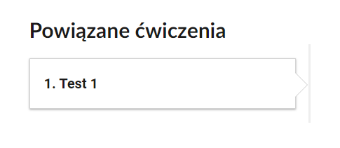 Widok na przykładowe przyciski ćwiczeń powiązanych