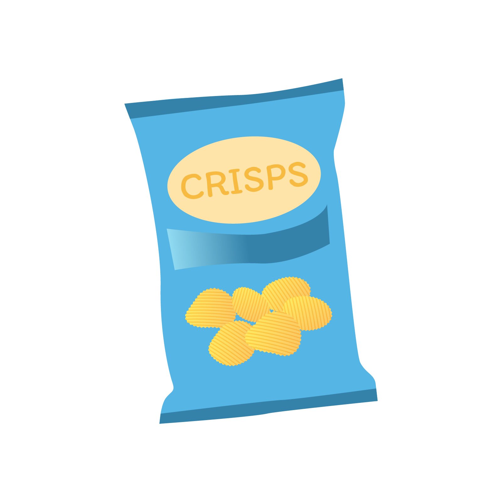 Ilustracja przedstawia paczkę chipsów. 