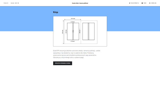 Grafika przedstawia panel gry z opisem wstępu do wybranej misji.