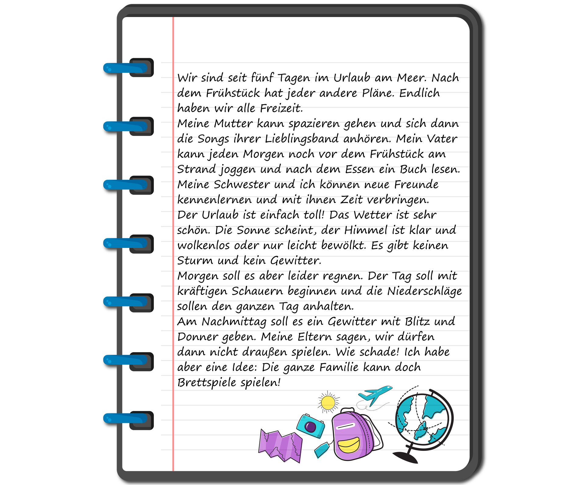 Ilustracja przedstawia zapisaną kartkę z dziennika. Treść dostępna w transkrypcji poniżej. 