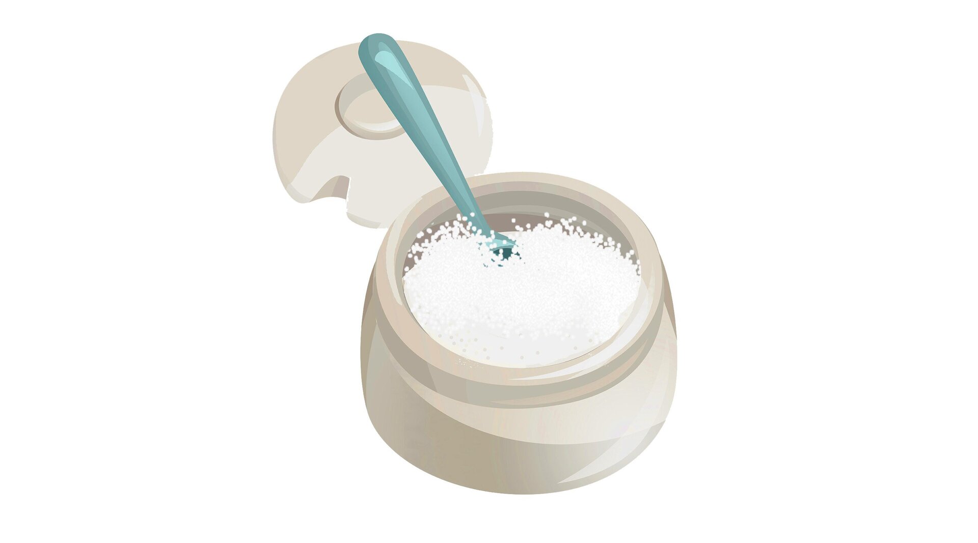 Ilustracja przedstawia cukierniczkę z cukrem.