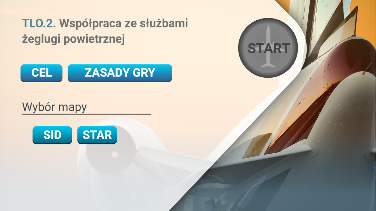 Przykładowy ekran startowy gry