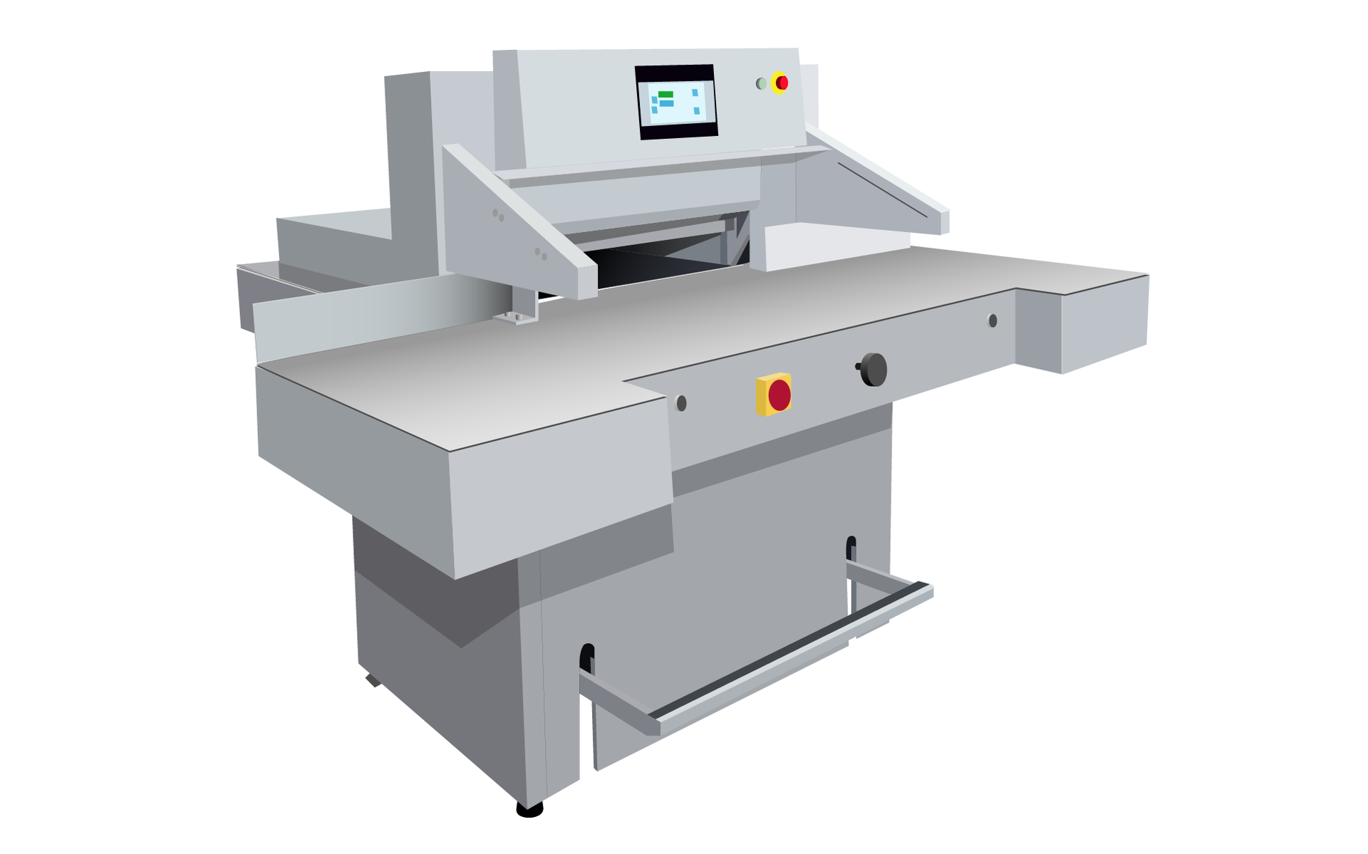 Grafika przedstawia poglądowo przykładową krajarkę jednonożową. 