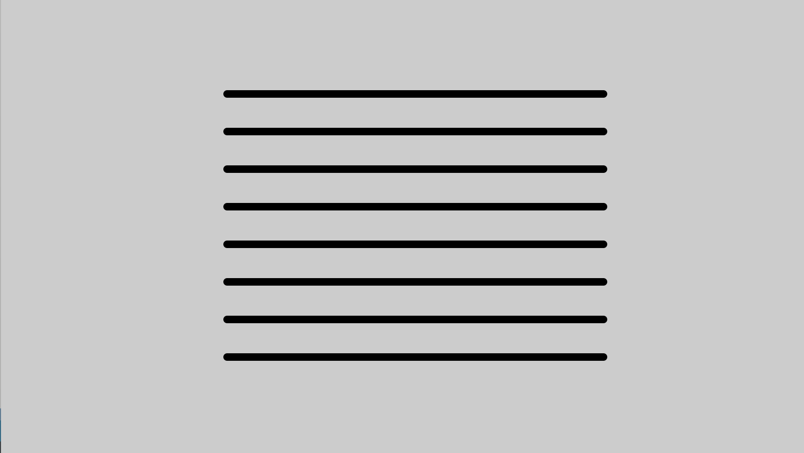 Ilustracja przedstawia osiem czarnych poziomych linii na szarym tle. Linie są względem siebie równoległe. Wszystkie linie są tej samej długości.
