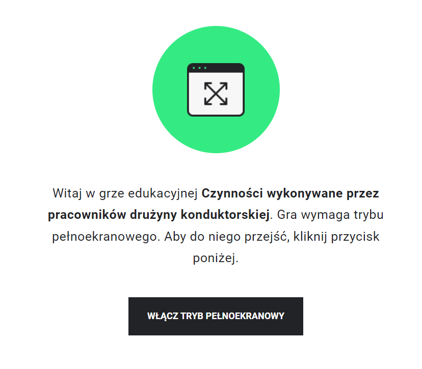 Ekran początkowy gry