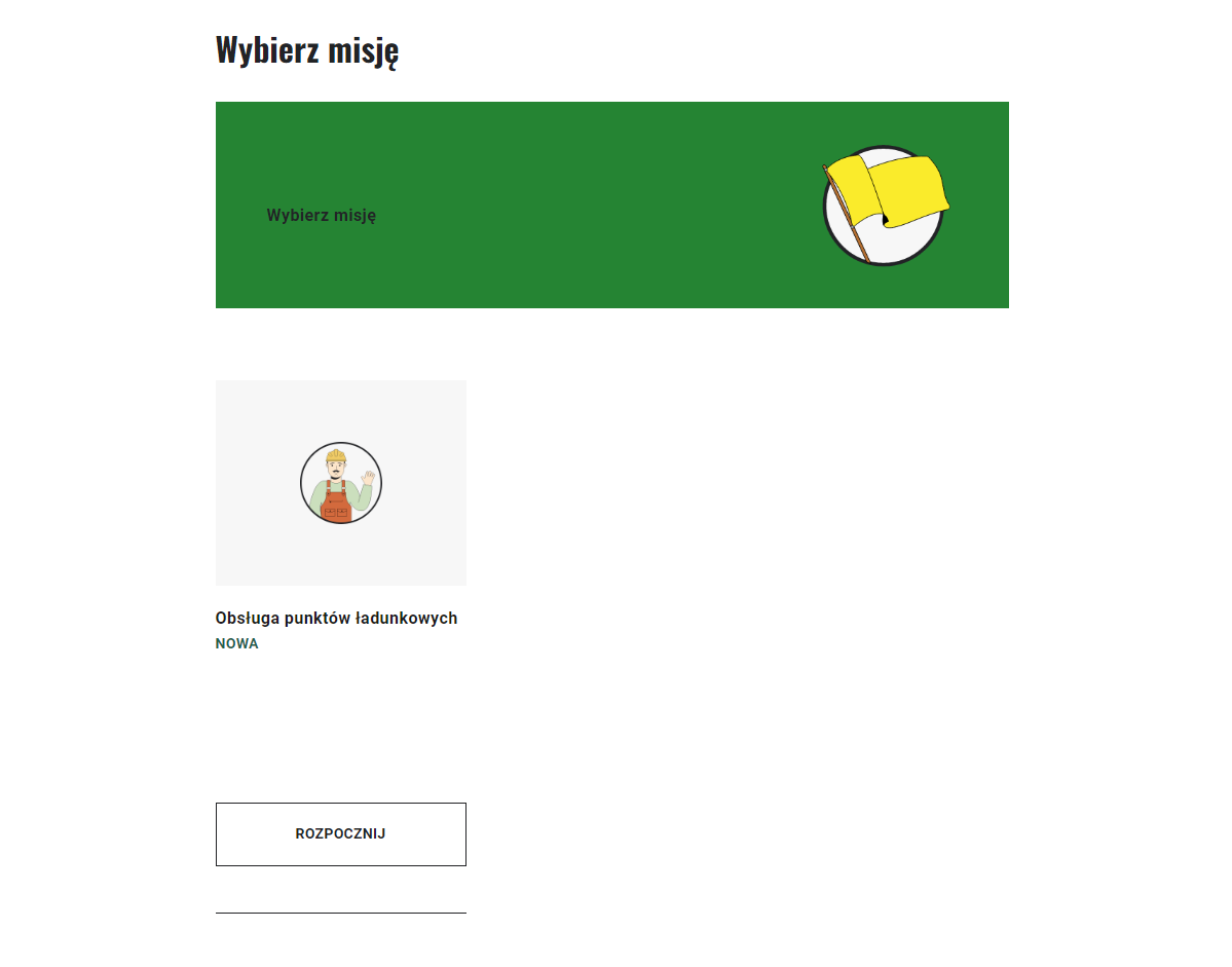 Ekran wyboru misji w grze