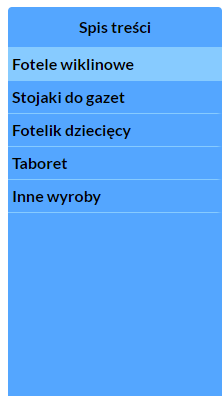 Grafika przedstawia przykładowy wygląd spisu treści.