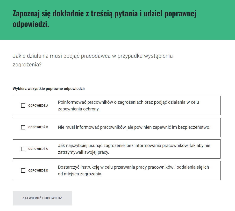 Przykładowe pytanie w grze