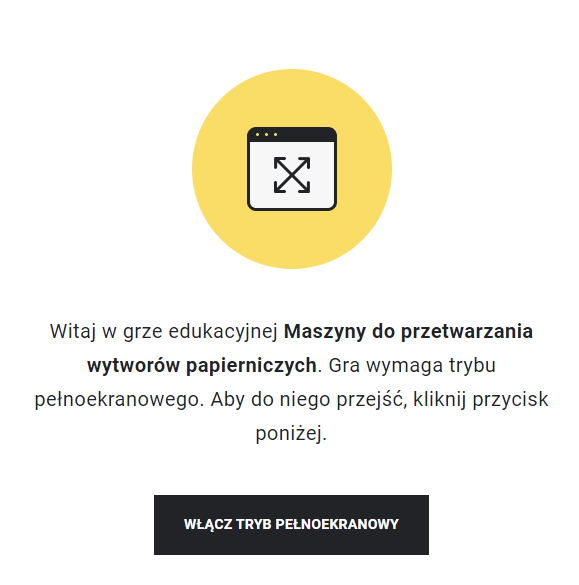 Widok ekranu gry edukacyjnej