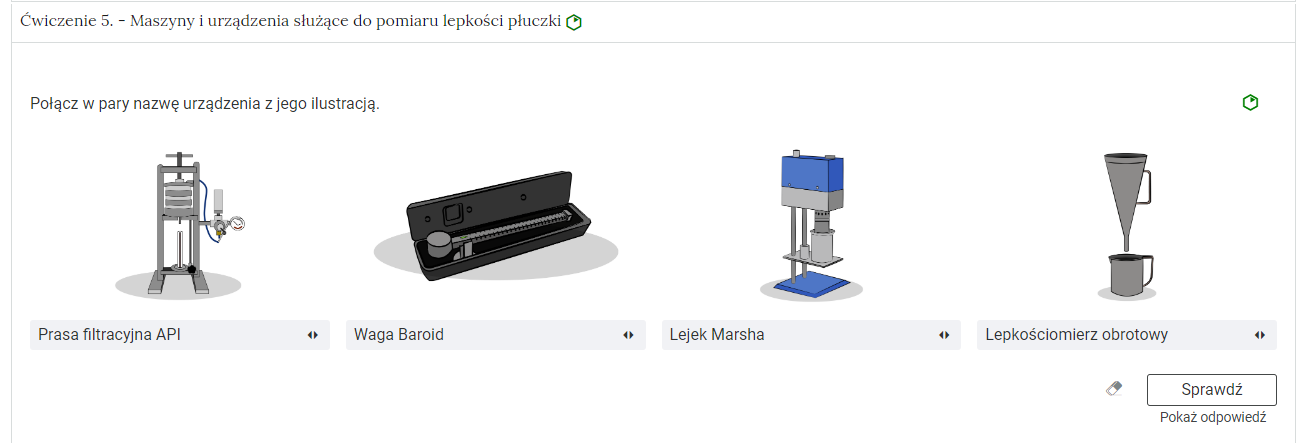 Widok przykładowego zadania po kliknięciu w zakładkę