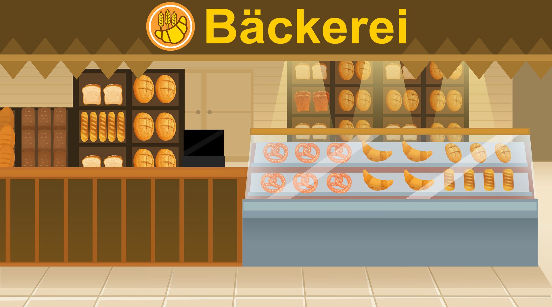 Ilustracja przedstawia piekarnię.