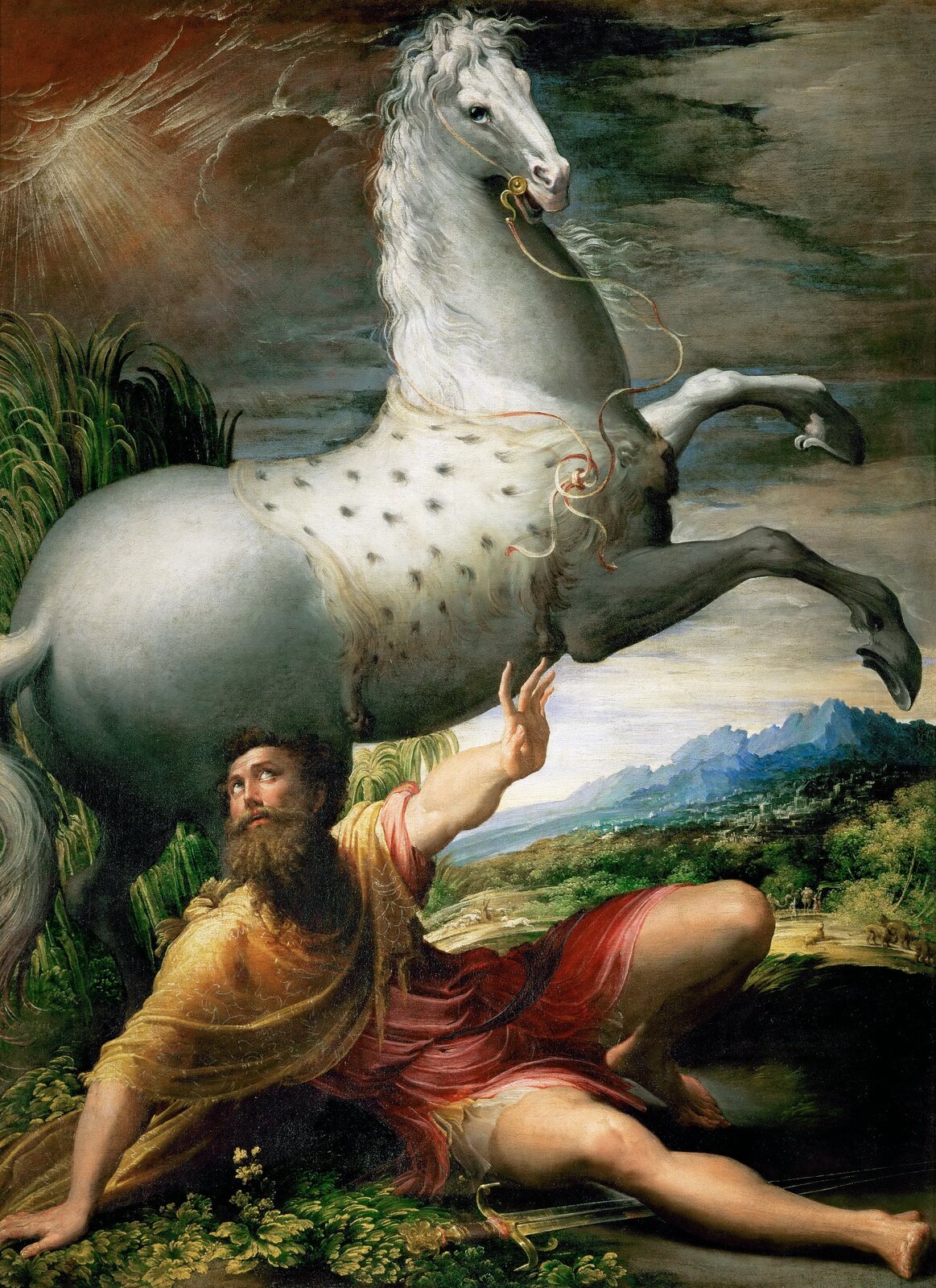 Nawrócenie św. Pawła Źródło: Parmigianino, Nawrócenie św. Pawła, olej na płótnie, Kunsthistorisches Museum, domena publiczna.