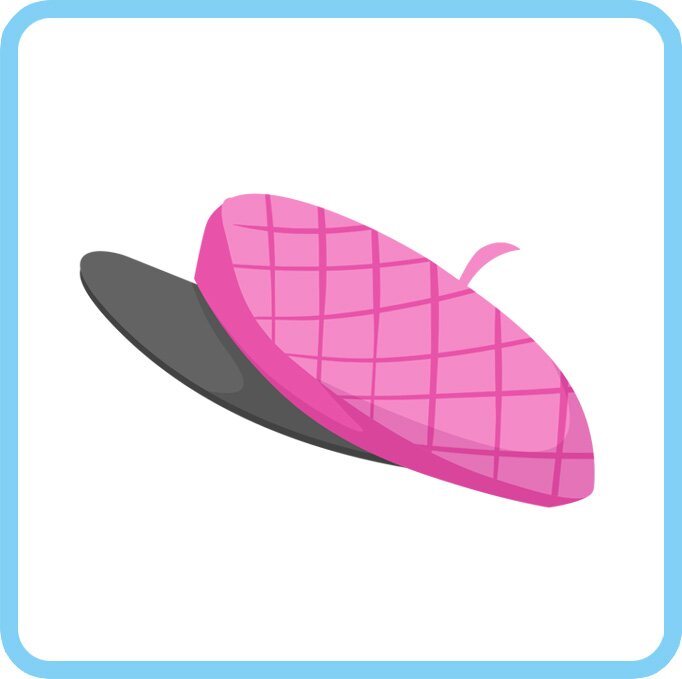 Ilustracja przedstawia różową czapkę z daszkiem