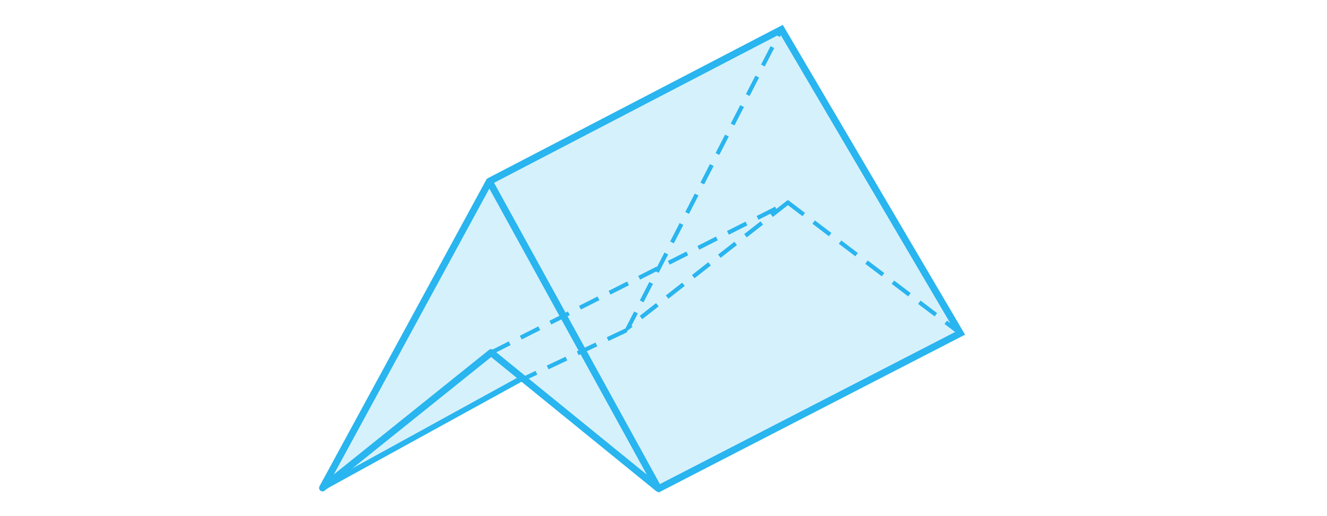 Ilustracja przedstawia model graniastosłupa o podstawie czworokąta wklęsłego w kształcie litery V.