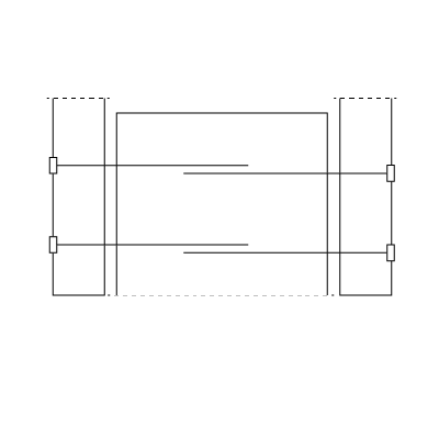 Rysunek przedstawia zachodzące na siebie gwoździe w połączeniach konstrukcyjnych.