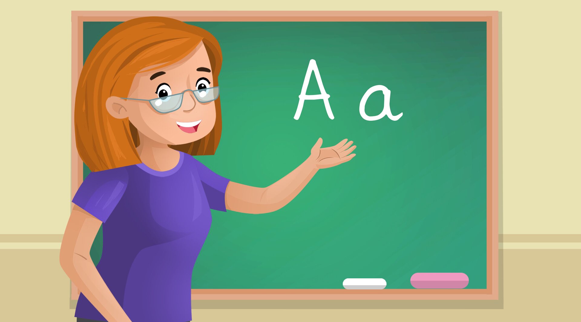 Ilustracja przedstawia nauczycielkę.